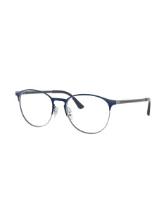Ray Ban Oftalmico Rb6375 2981 Round Metal Azul Plateado | Sunnies.uno
