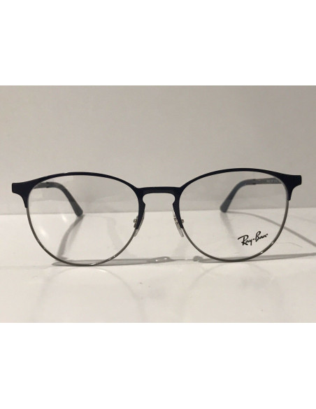 Ray Ban Oftalmico Rb6375 2981 Round Metal Azul Plateado | Sunnies.uno