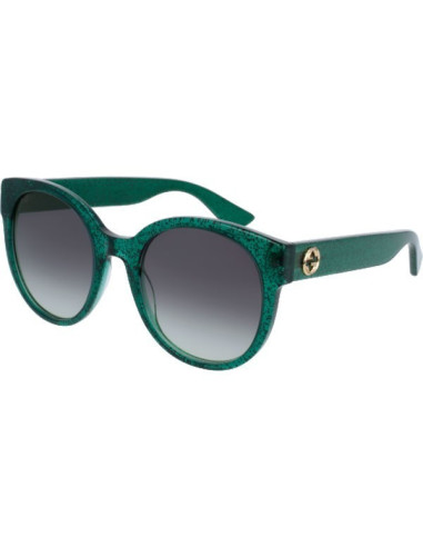 Gucci Gg0035s 006 Round Shape Verde Brillante Gris degradado | Sunn...