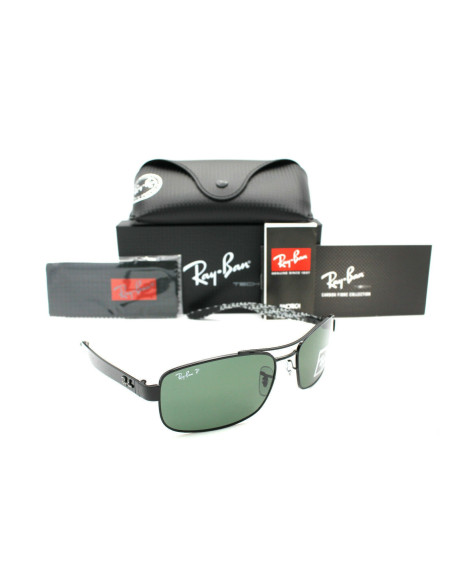 Ray Ban RB8316 002/N5 Caravan Fibra de Carbono Polarizado Gris Negr...