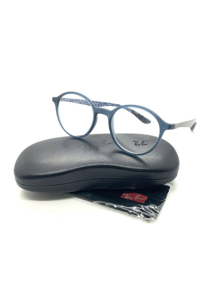 Ray Ban RB8904 5262 Round Metal Azul Negro Fibra de carbono | Sunni...